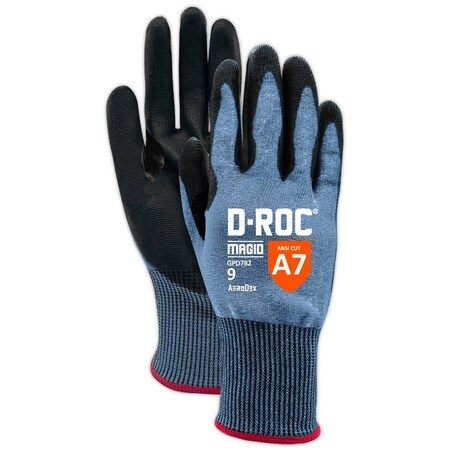 Magid Coated Gloves, Polyurethane, Blue, 1 PR GPD782-6
